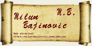 Milun Bajinović vizit kartica